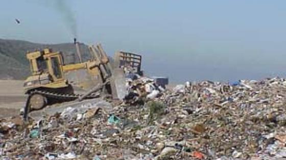 Landfill with trashtruck