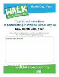 Walk To School Day Flyer-English