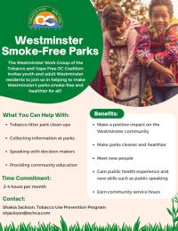 Westminster Smoke Free Parks Flyer Image