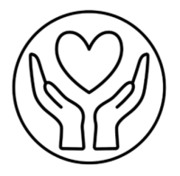 hands holding heart graphic